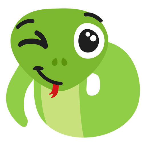 Cabeza de hocico de gui?o de serpiente plana Diseño PNG