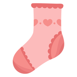 Sock stocking heart flat PNG Design Transparent PNG