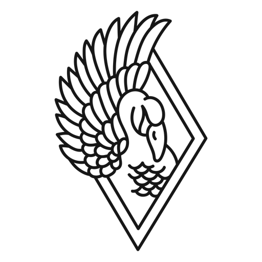 Traço de tatuagem de asa de cisne Desenho PNG