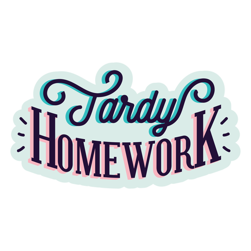 Adesivo de distintivo de dever de casa atrasado Desenho PNG