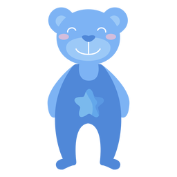 Teddybär Lächeln Stern flach PNG-Design