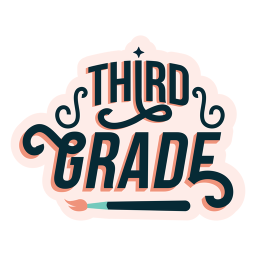 Third grade badge sticker PNG Design