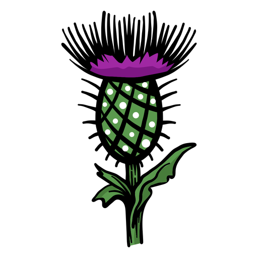 Thistle thorn spike flat PNG Design