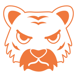 Tiger angry head muzzle stroke PNG Design