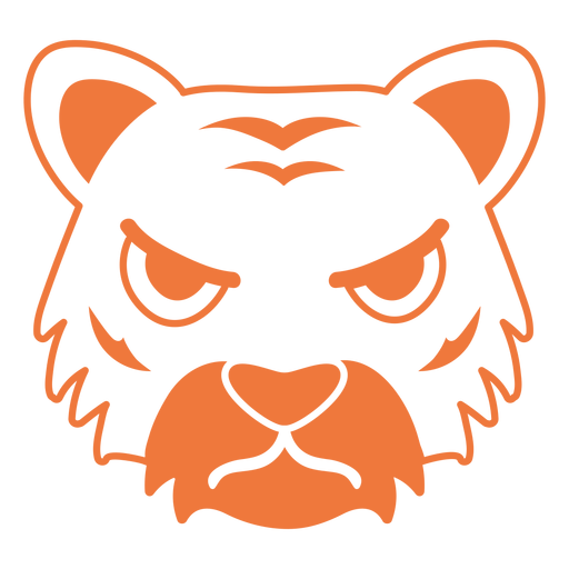 Tiger angry head muzzle stroke PNG Design