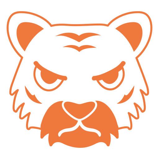 Toque de focinho de cabeça de tigre zangado Desenho PNG