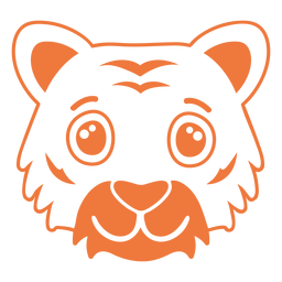 Tigre alegre cabeza trazo de hocico Diseño PNG