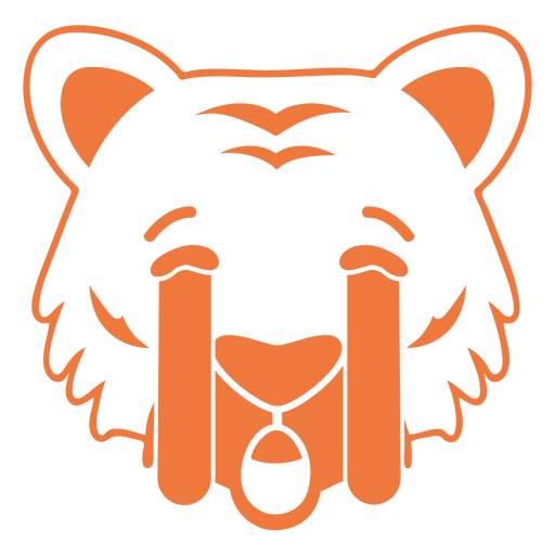 Tiger sad head muzzle stroke PNG Design