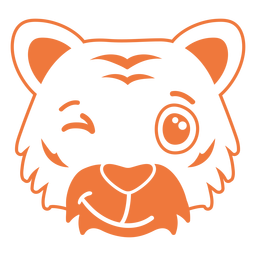 Tiger zwinkert Mündungshub PNG-Design