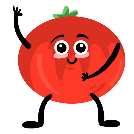 Folha de tomate plana Desenho PNG