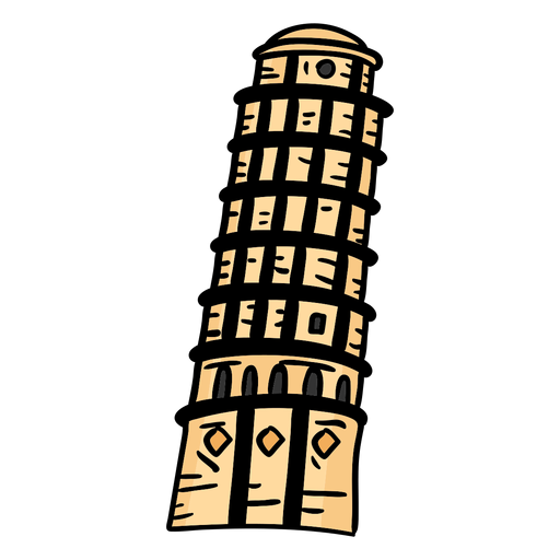 Torre da torre de pisa plana Desenho PNG