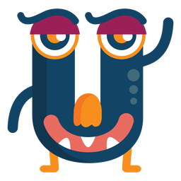 U u Brief Monster flach PNG-Design