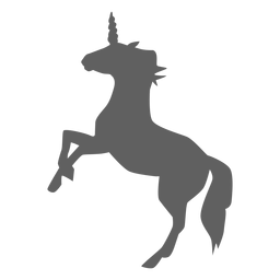 Silueta de cola de caballo de cuerno de unicornio Diseño PNG