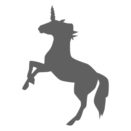 Unicorn horn horse tail silhouette PNG Design