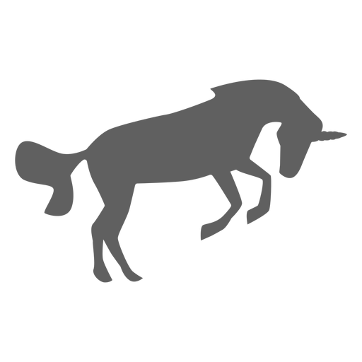 Einhorn-Pferdehorn-Schwanz-Silhouette PNG-Design