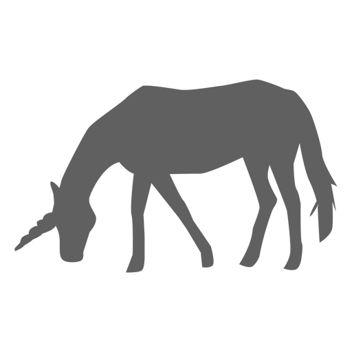 Silueta de cuerno de cola de caballo unicornio Diseño PNG