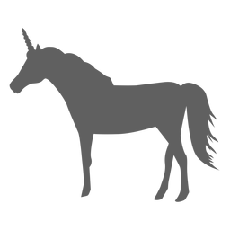 Unicorn tail horse horn silhouette PNG Design