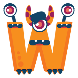 Monstro de letra w w plana Desenho PNG