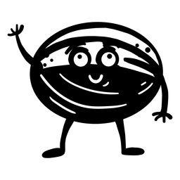 Sandía melón silueta detallada Diseño PNG