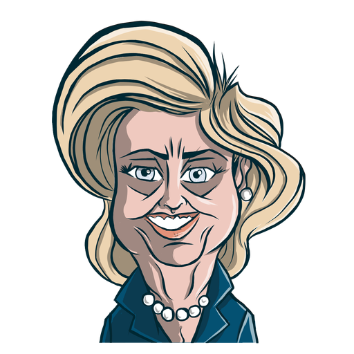 Frau Hillary Clinton Haarschnitt Skizze PNG-Design