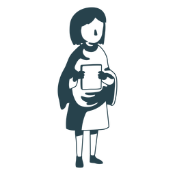 Silhueta detalhada de livro judaico de mulher Desenho PNG