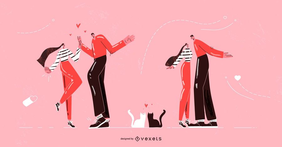 Valentine's day couple character set Valentine's day couple character set