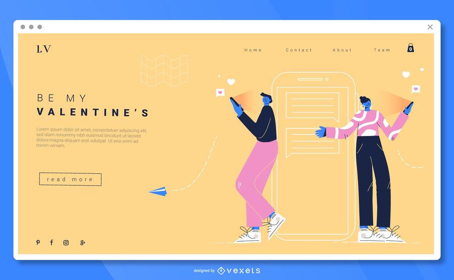 Valentine's day landing page template Valentine's day landing page template