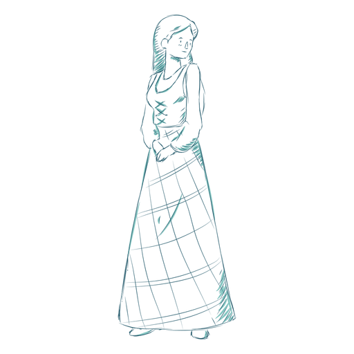 Falda mujer linea escocesa Diseño PNG