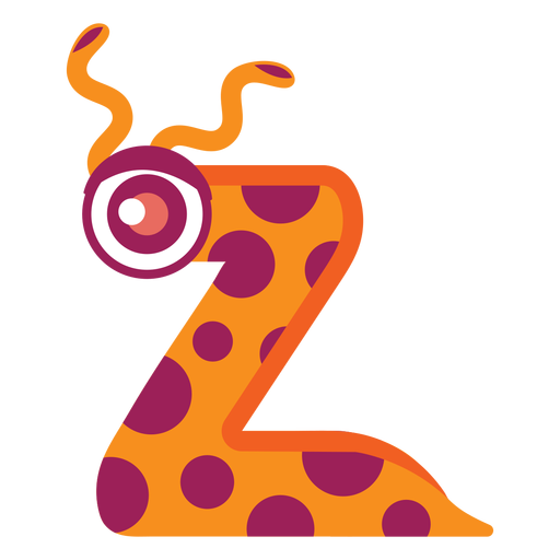 Z z letter monster flat PNG Design