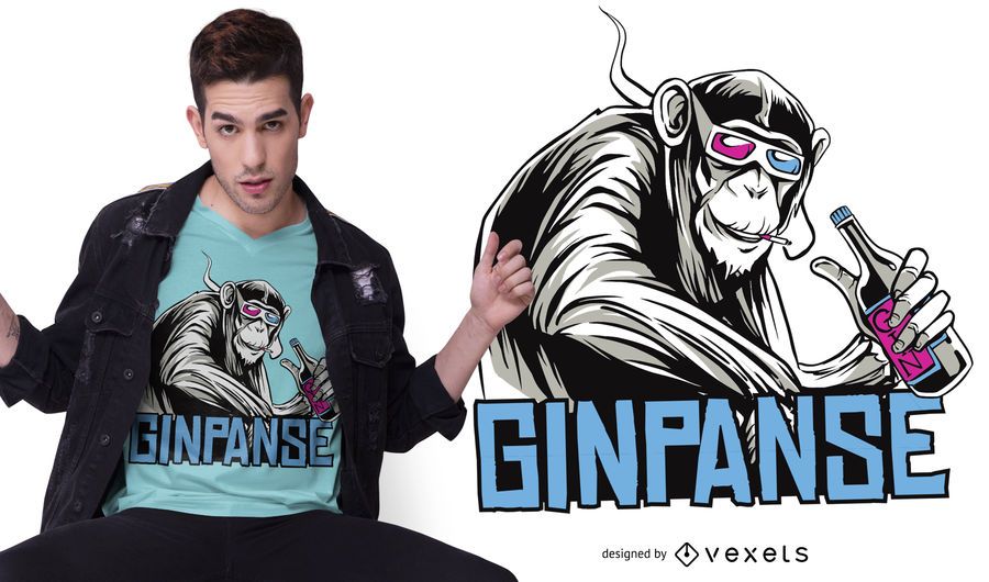 Ginpanse t-shirt design Ginpanse t-shirt design