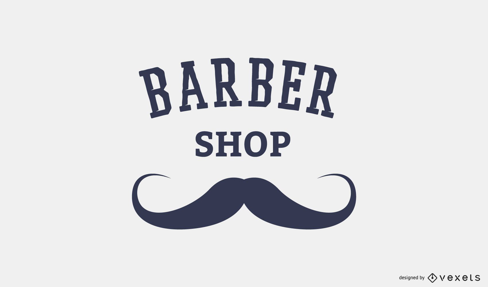 Modelo de logotipo de bigode de barbearia