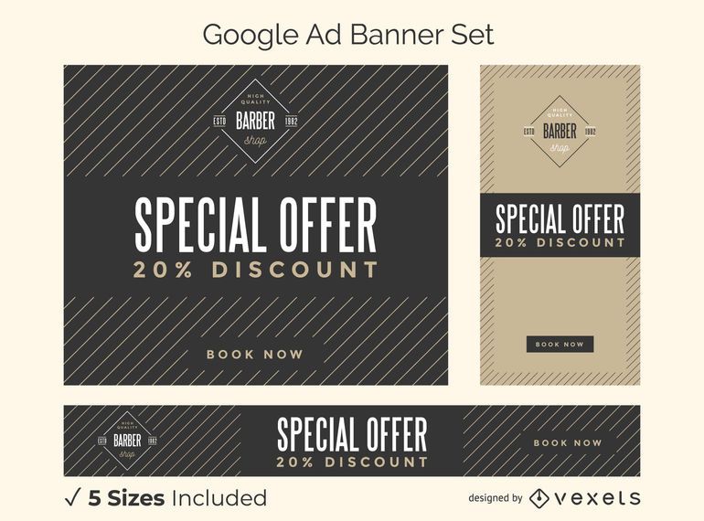 Barber shop vintage ad banner set Barber shop vintage ad banner set