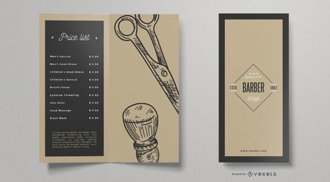 Modelo de folheto vintage de barbearia