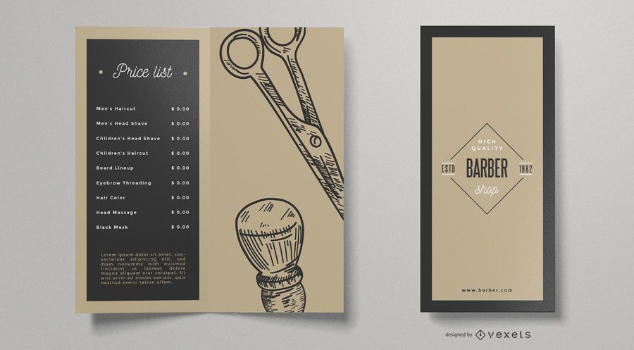 Barber shop vintage brochure template Barber shop vintage brochure template