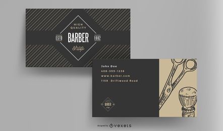 Cartão de visita vintage de barbearia
