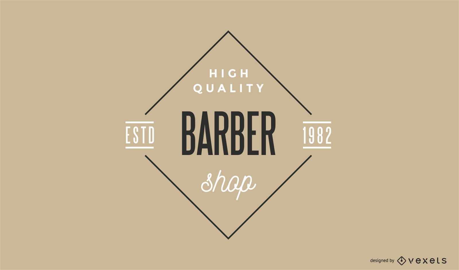 Modelo de logotipo vintage de barbearia