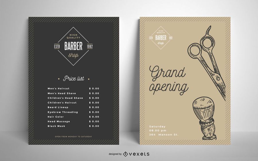 Barber shop vintage poster template Barber shop vintage poster template