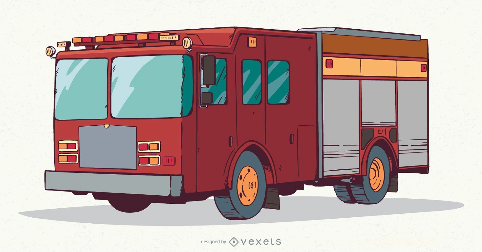 Diseño de ilustración de camión de bomberos