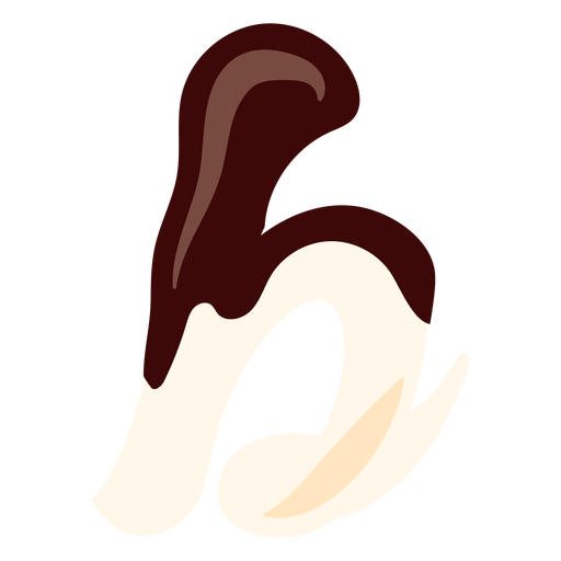 B b letter chocolate flat PNG Design