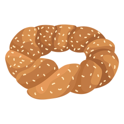Bagel Brot Laib Sesam flach PNG-Design
