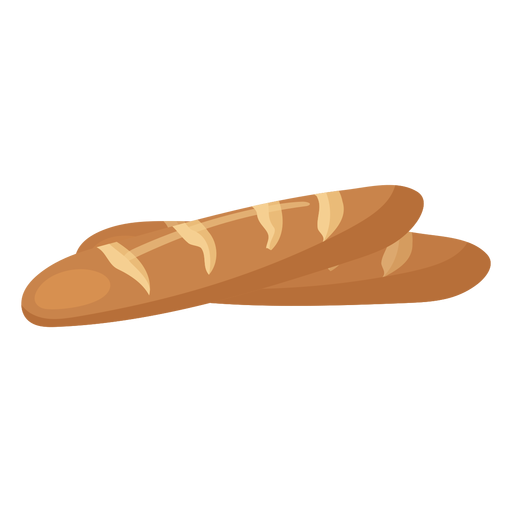 Baguette bread loaf flat