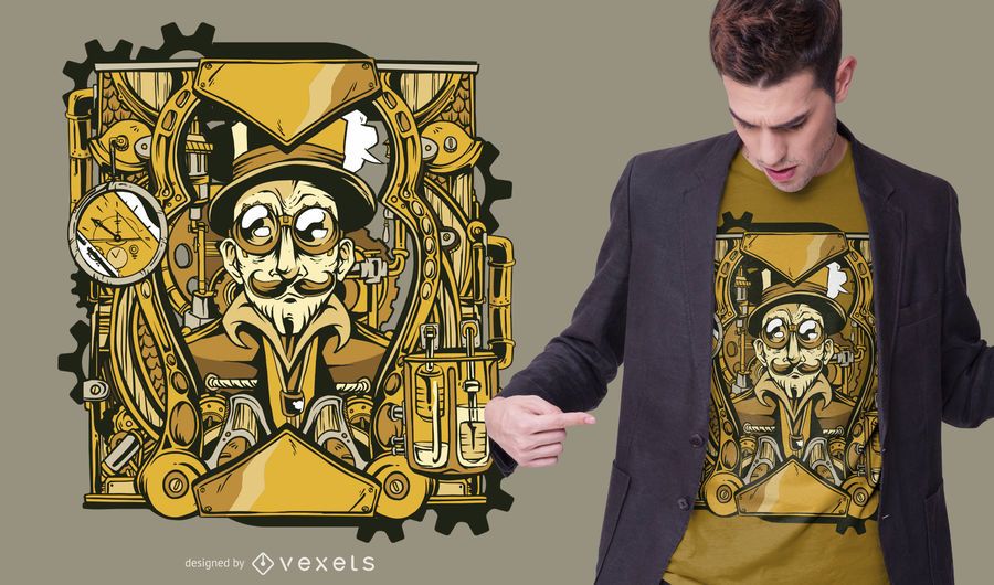 Steampunk character t-shirt design Steampunk character t-shirt design