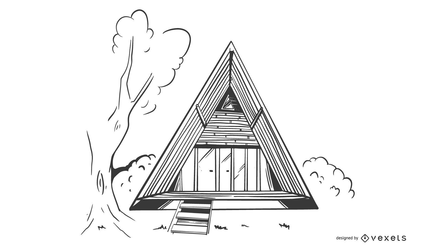 Bambus-Dreieck-Haus-Gebäude-Entwurf