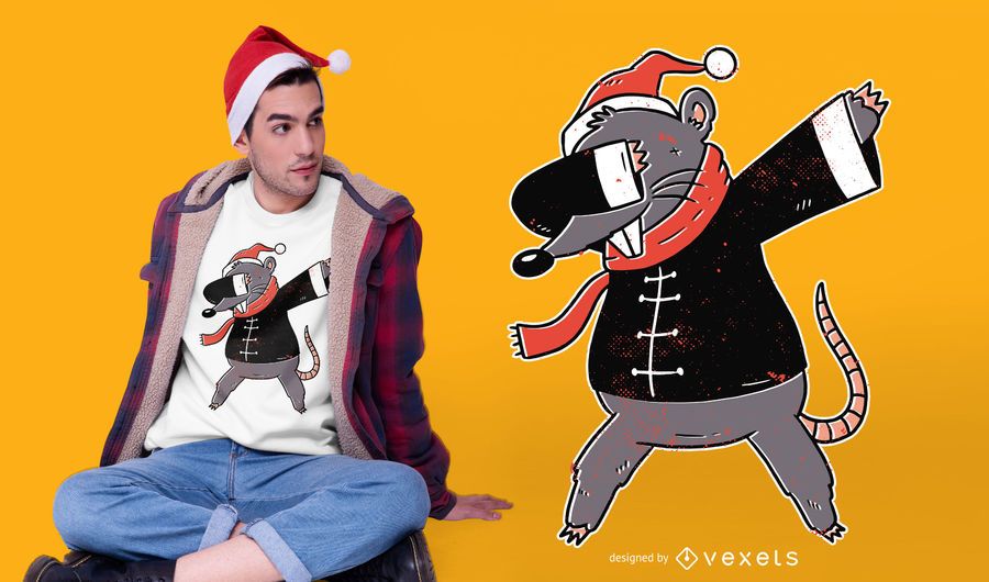 Chinesischer Rattenweihnachtst-shirt Entwurf Chinesischer Rattenweihnachtst-shirt Entwurf