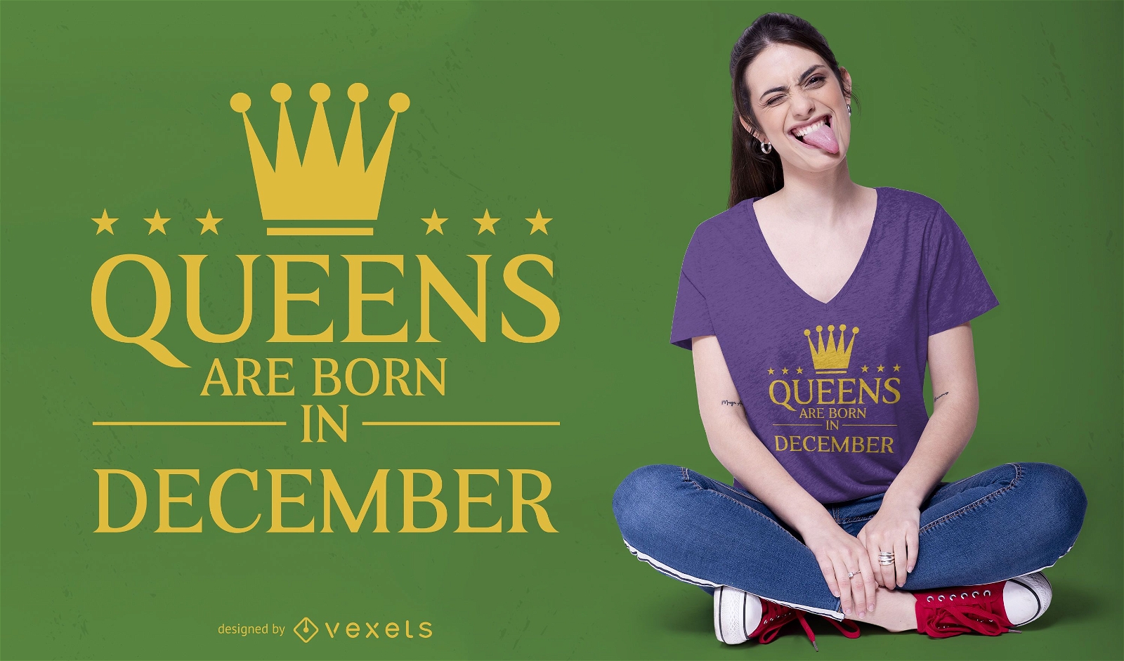 Diseño de camiseta editable de reinas de diciembre.