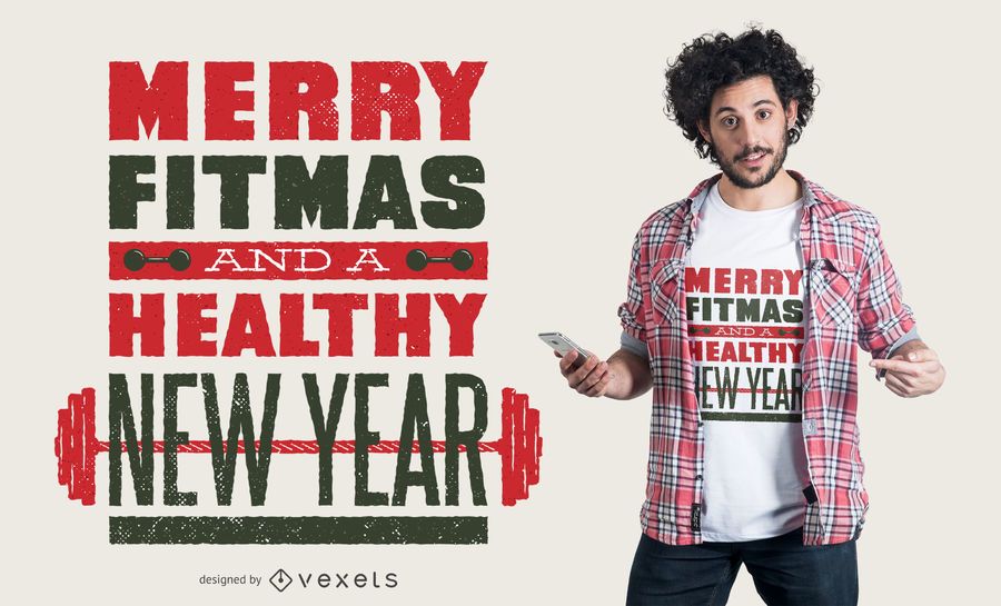 Diseño de camiseta Merry Fitmas quote Diseño de camiseta Merry Fitmas quote
