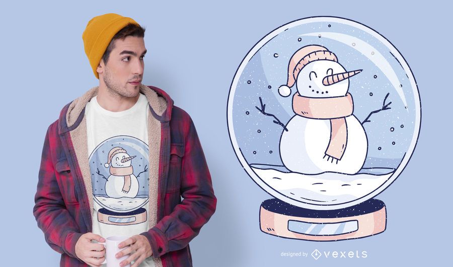 Diseño de camiseta de muñeco de nieve Snowglobe Diseño de camiseta de muñeco de nieve Snowglobe