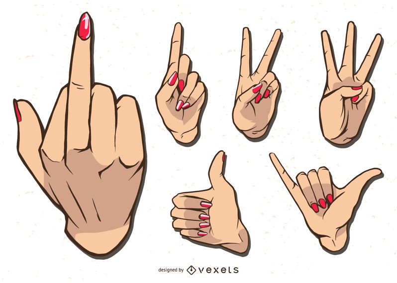 Woman hands illustration set Woman hands illustration set