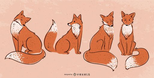Netter Fuchs-Illustrationssatz