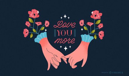 Romantic hands valentine's day illustration